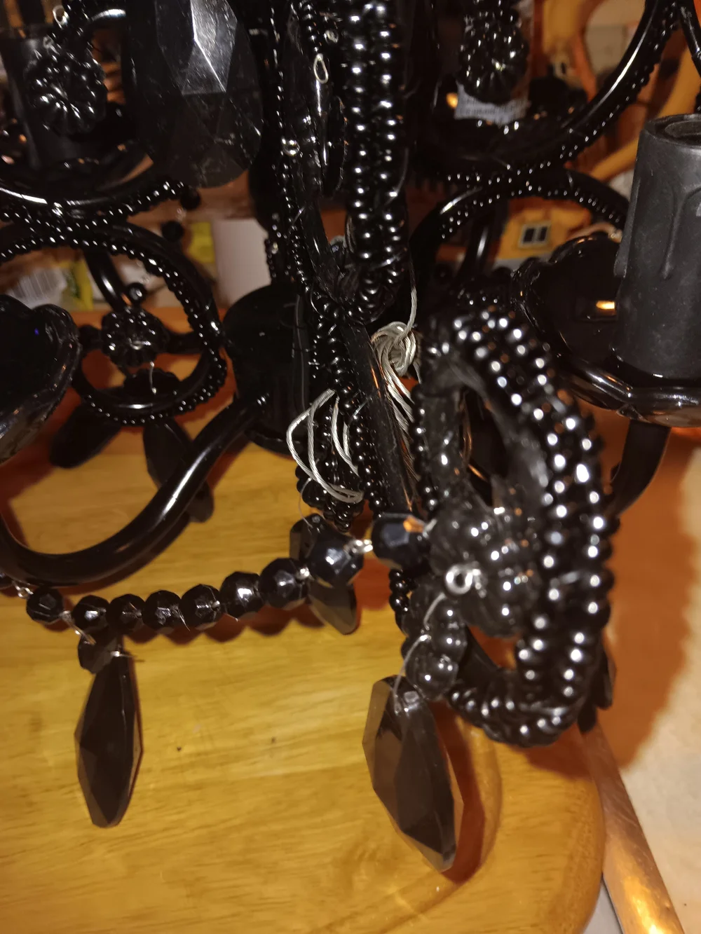 Black Beaded Mini Chandelier